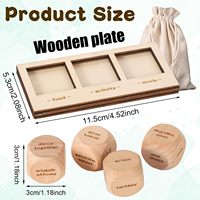 Juego de 4 Dados Románticos para Parejas, Dados de Madera para Actividades de Comida y Citas Nocturnas, Regalo para San Valentín o Boda