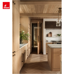 Armoires de rangement hautes Allandcabinet, porte en placage, bois massif, style fermier, armoires de cuisine en bois d'érable et accessoires - Product Image 4