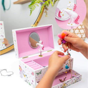 Wholesale Customized Cute <b>Wooden</b> Unicorn Ballerina Musical <b>Box</b> Jewelry Storage <b>Box</b> Gift for Girls - Product Image 3