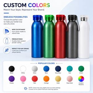 Custom Logo 600ml Aluminum Water Bottle <b>Reusable</b> Metal Sports Bottle <b>with</b> Leakproof <b>Lid</b> for Gym Hiking and Outdoor Activities - Product Image 6