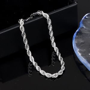 힙합 스타일 남자/여자의 목걸이 하이 퀄리티 925 실버 로프 체인 2MM 3MM 4MM 링크 우아한 디자인 - Product Image 2