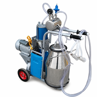 Une seule personne est nécessaire pour utiliser la machine à traire les vaches, équipement de traie à double seau avec pompe à vide.