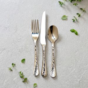 ผลิตในอินเดียขายส่งอุปทานคุณภาพที่เหนือกว่าสแตนเลสชุบทอง Flatware ชุดช้อนส้อมโลหะสําหรับใช้ในอาหาร - Product Image 1