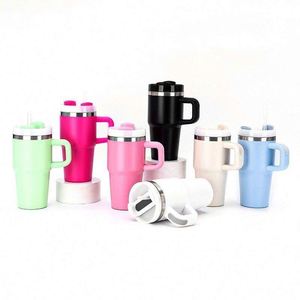 Stainless Steel 14oz <b>Kids</b> Tumbler with Straight Straw and Handle Insulated Travel Drinking Cup - Product Image 3