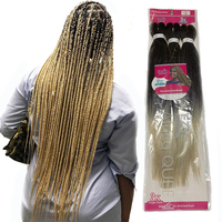 Extensions de tresses pré-étirées 3X pour tresses au crochet, cheveux africains, tresses ombrées, tresses faciles, cheveux synthétiques pré-étirés pour tressage