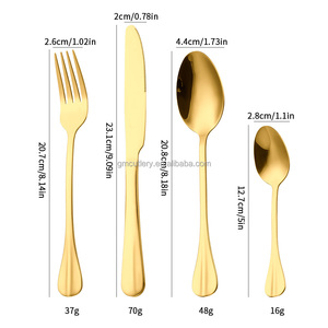 Set di posate GEMEI in acciaio inossidabile, lavabile in lavastoviglie, per 6 persone, uso domestico e alberghiero, 24 pezzi. - Product Image 6