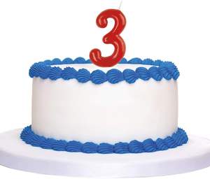 Vela de Cumpleaños <span class=keywords><strong>Dekora</strong></span> Número 3 Sin Perfume Hecha en China - Product Image 2