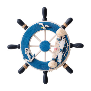 Mediterranean Style Ship Wheel <b>Wall</b> <b>Decor</b> 4Pcs Wooden Craft Home Decoration Circular Design - Product Image 3