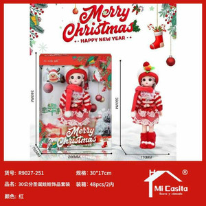 30cm PVC PP materiale bambola di natale Set con accessori 48 pz Per scatola decorazione festa Figurine & giocattoli - Product Image 1