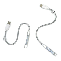 Mini veilleuse USB lampe à LED flexible en métal pour ordinateur portable Gadget USB promotionnel pour la lecture