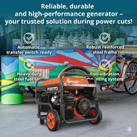 Générateur d'essence portable robuste 7 kW 7,3 kW 4 temps OHV 110 V 220 V monophasé avec démarrage à distance pour usage domestique et industriel 60 Hz DC