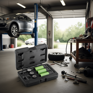 Kit de Herramientas para Reparación de Neumáticos 628 S7 con Extensiones Verdes y Adaptadores Metálicos para Mantenimiento de Vehículos - Product Image 3