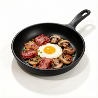 Poêle à frire en fonte émaillée de 24 cm, antiadhésive, compatible induction et gaz, ustensile de cuisine moderne