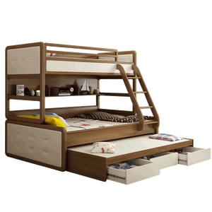 <span class=keywords><strong>Letto</strong></span> a Castello Nordico Bianco in Legno Massello con Sponde Alte e Basse e Finitura a Cera Morbida per Adulti e Ragazzi per Camera da <span class=keywords><strong>Letto</strong></span> o Appartamento - Product Image 1