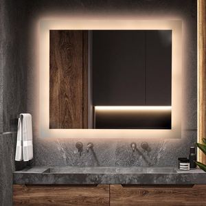 Specchio luminoso quadrato senza cornice personalizzato per il Design moderno del <span class=keywords><strong>bagno</strong></span> illuminato a parete hotel a 5 <span class=keywords><strong>stelle</strong></span> - Product Image 2