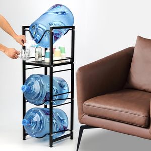 Support de rangement <span class=keywords><strong>3</strong></span> niveaux pour bouteilles d'eau de 5 gallons, étagère détachable pour distributeur d'eau, organisateur de seaux sur pied - Product Image 2