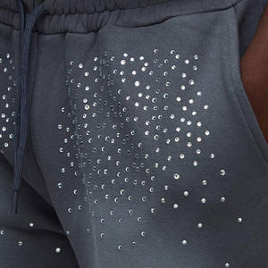 Pantalon personnalisé pour hommes avec strass, lavage à l'acide, couleur du soleil, décoloration, mode vintage, pantalon de survêtement noir, pantalon rayé évasé délavé au soleil - Product Image 5