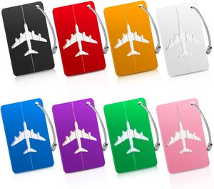 Vente en gros de nouveaux porte-étiquettes de bagages en métal tendance, étiquettes nominatives, lettres de l'alphabet, étiquettes en aluminium, étiquettes de voyage personnalisées avec logo, résistantes à l'eau - Product Image 2