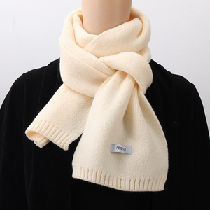 Hiver Étudiant Couple Ins Couleur Solide Écharpe High Sense Neck Wrap Simple Warm for Spring Version Knitting Scarf, Hat & Glove Sets - Product Image 2