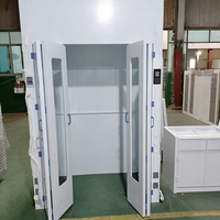 Hotte à fumées en polypropylène sur mesure pour laboratoire, type walk-in, avec conduit de ventilation en PP