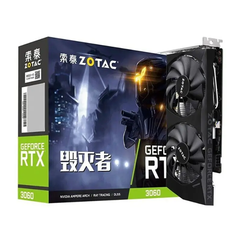 ZOTAC GeForce RTX 3060 Kartu Grafis 12G 192bit GDDR6 Versi LHR Kartu Grafis GAMING Komputer