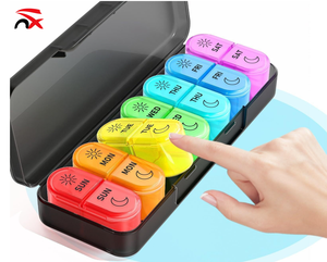 Nouvel Organisateur de Pilules Portable 7 Jours 14 Compartiments, Boîte à Médicaments Quotidienne AM PM, Étui de Voyage Hebdomadaire pour Vitamines et Médicaments - Product Image 1