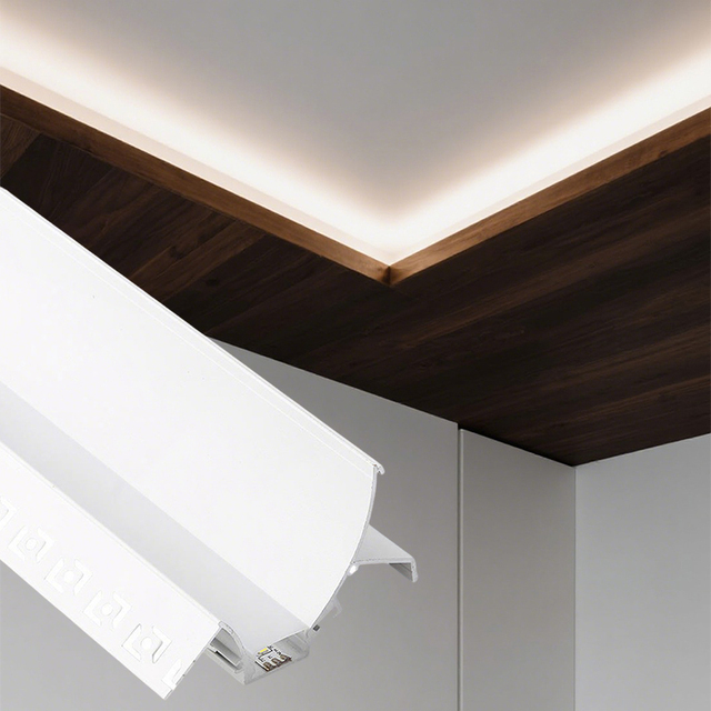 Recessed Linear LED Light 12V 24V Aluminum Alloy Profile for Gypsum Drywall Ceiling with Milky Diffuser Linear Light