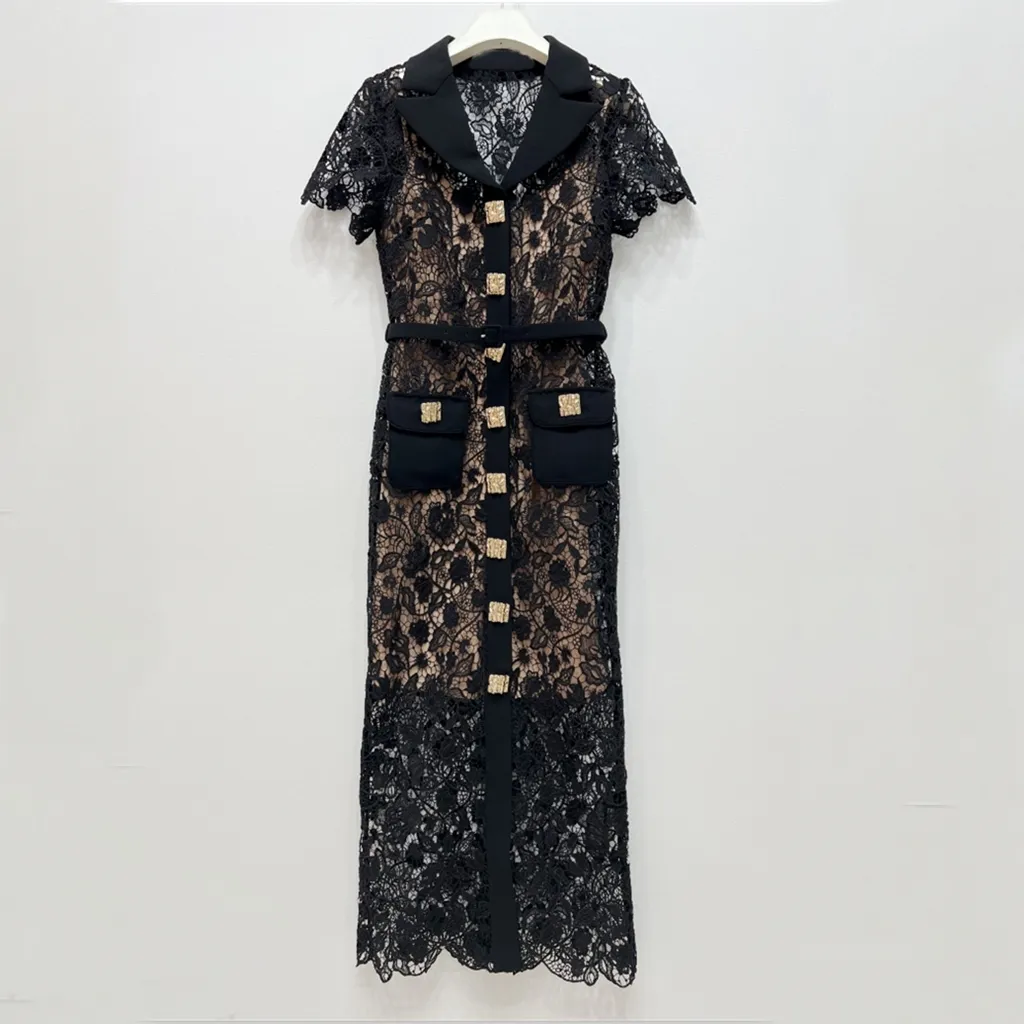 2023 private brand Korean Fashion new style Embroidery stitched Bodycon Bohemian Style Casual girls lace dress