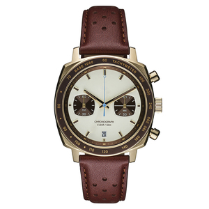 Montre pour homme chronographe classique avec logo de marque personnalisé, marquages et aiguilles superlumineux, modèle Marina, entièrement en acier inoxydable 316L U3068 - Product Image 5