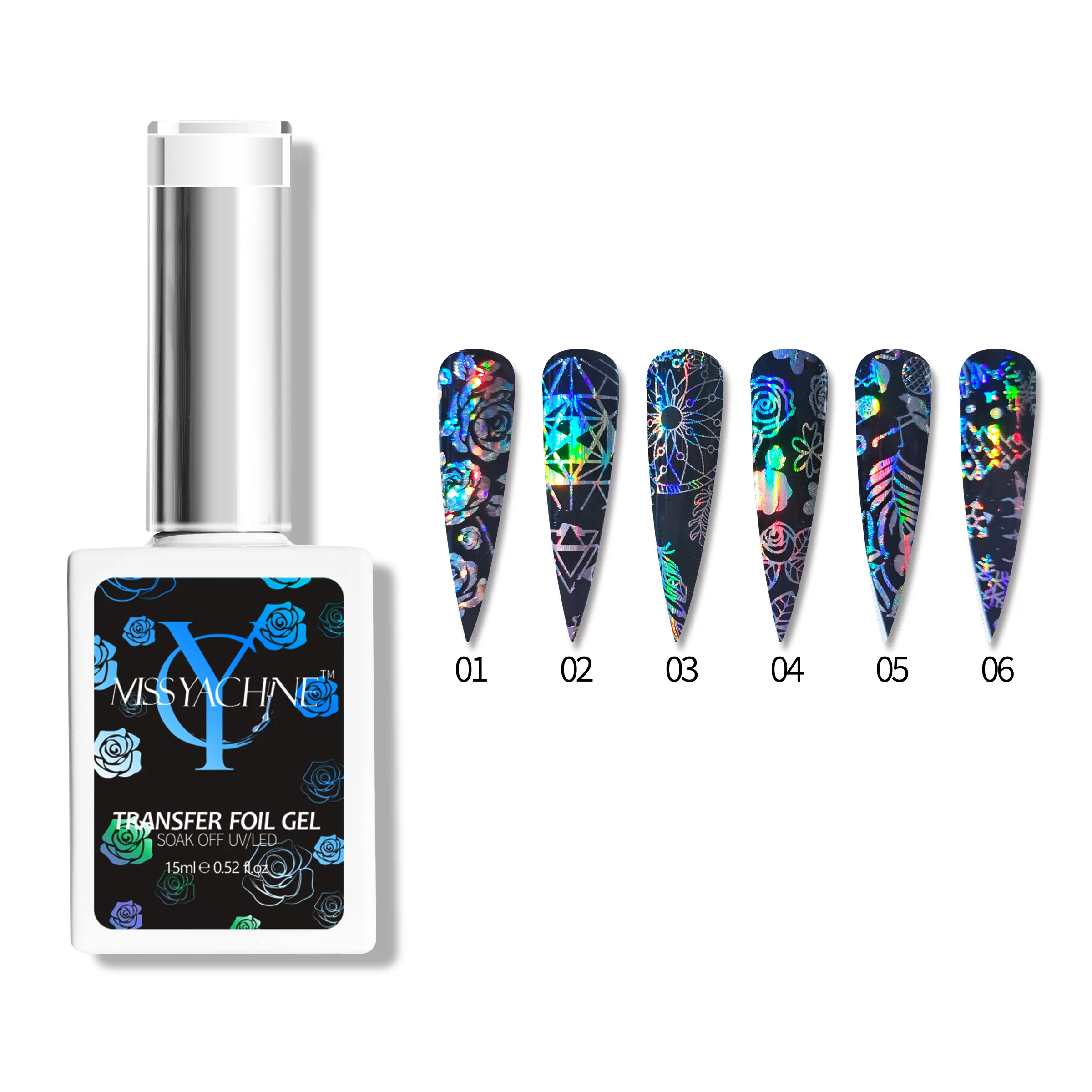 MISS YACHNE Long Lasting UV Gel Nail Polish Sticker Gel Transfer Foil Gel