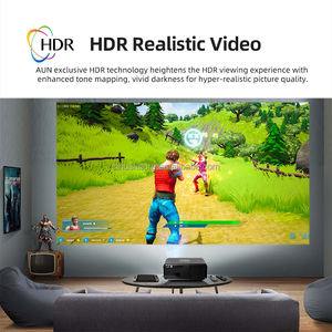 โปรเจคเตอร์เลเซอร์ 4K Smart GTV Widevine L1 2050 ANSI ความสว่างสูง ภาพคมชัดระดับ Full HD รองรับ 3D พร้อมลำโพงไร้สาย HIFI เหมาะสำหรับดูฟุตบอลและภาพยนตร์ รุ่น AUN U001 - Product Image 4