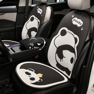 Cute Panda Car Seat <b>Cushion</b> Ice <b>Silk</b> Breathable Non Slip Cooling Seat Mat Universal Summer Four Seasons Decorative - Product Image 1
