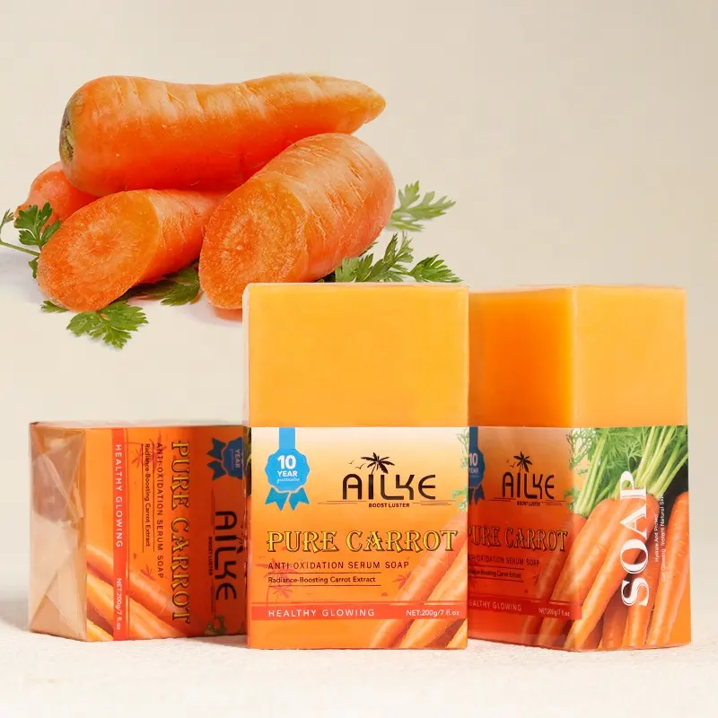 Wholesale Mens Lightening Black Skin Soaps Ailke Good Quality Natural Hotel Handmade Carrots Whitening Soap For Bathing
