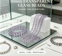 Perles intercalaires lâches en verre transparent lisse de 10 mm, effet pierre irisée, pour bijoux faits main, bracelets et colliers DIY
