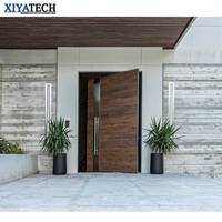 XIYATECH Moderne Villa Design Étanche et Insonorisée Extérieur En Bois Massif Pivot Porte D'entrée Maison Principale Sécurité MDF Matériel