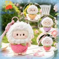 Fabriek Lage MOQ Anime Fruit Design Mini Dieren Schaap Speelgoed Zachte Pluche Schaapjes Op Maat Logo Pluche Sleutelhanger Op Voorraad