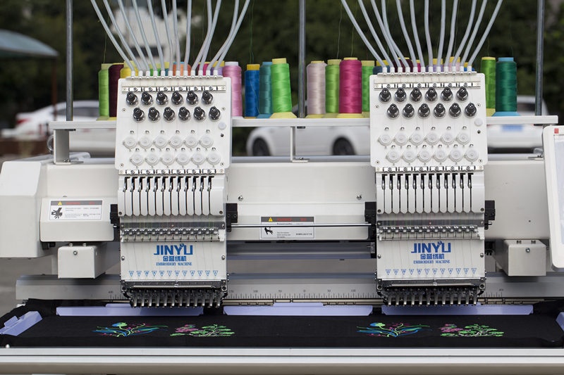 (Jin kumi) Jinyu 1202 Two Heads Flat Embroidery Machine - 1000 RPM