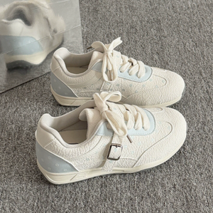 <span class=keywords><strong>Scarpe</strong></span> da ginnastica <span class=keywords><strong>bianche</strong></span> testurizzate retrò da <span class=keywords><strong>donna</strong></span>, sneakers casual basse e leggere alla moda - Product Image 6