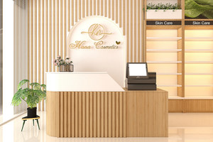 ที่ออกแบบตามต้องการสำหรับห้างสรรพสินค้าเครื่องสำอางไอแลนด์ผลิตภัณฑ์ดูแลผิวร้านทำจากไม้ดีไซน์ทันสมัยการตกแต่งภายในเครื่องสำอางเฟอร์นิเจอร์ - Product Image 2