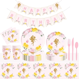 DAMAI - Juego de Vajilla de Papel Desechable para Fiestas de Cumpleaños, Platos de Papel Desechables - Product Image 3