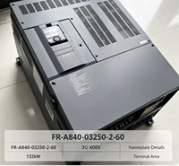 Variateur de fréquence Mitsubishi FR-A840-03250-2-60 110KW 380V Triphasé AC à contrôle vectoriel, multi-étapes 216A 590Hz, pour moteur CE