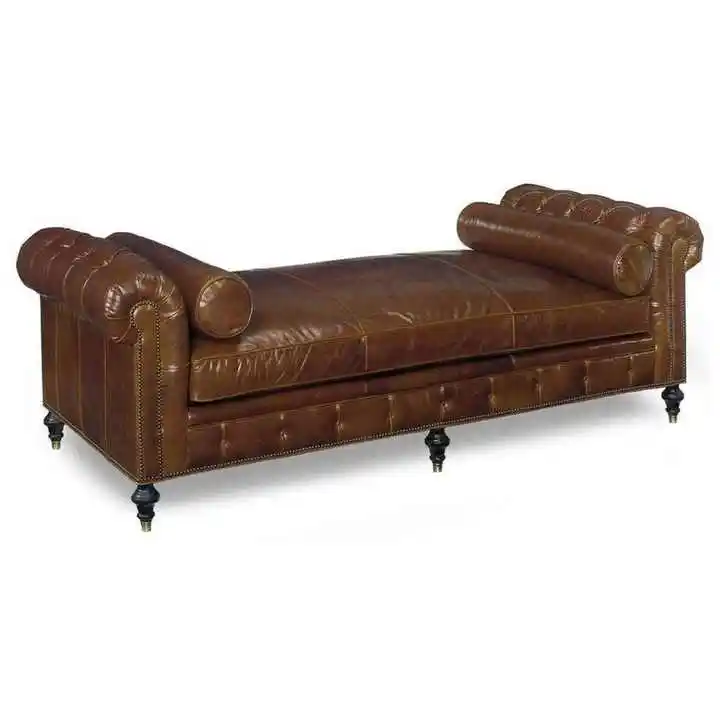 Grosir Sofa Bed Chesterfield kulit coklat Sofa kain mewah Modern Sofa rumah Set furnitur ruang tamu untuk dijual