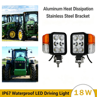 Feux de position et clignotants LED 18W, étanches IP67, 10-80V DC (12V, 24V, 48V, 60V, 80V) pour excavatrices, chargeuses, engins miniers, chariots élévateurs et grues