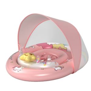 便携式充气婴儿游泳浮子，带顶篷安全环保材料，适用于室内和室外游泳池 - Product Image 2