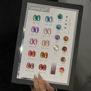 10 Colors Cat Eye Gel <b>Nail</b> Polish Set Small Magnetic <b>Nail</b> Gel <b>Kit</b> with <b>Nail</b> Art Display Board - Product Image 2