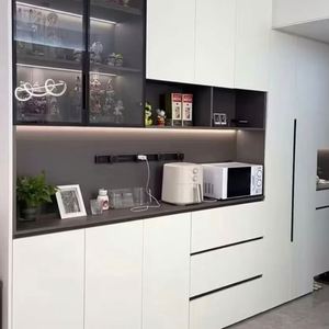 Armoire à vaisselle de style moderne personnalisée, armoire de rangement personnalisée, armoire de rangement intégrée murale pour salle à manger - Product Image 1