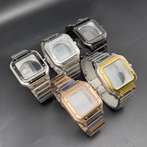 Juego completo de caja y correa para modificación de reloj, 38 mm, cuadrado, varios colores, cristal mineral, compatible con movimientos NH35, NH38, NH70 - Product Image 1