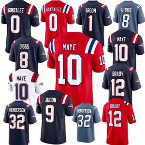Broderie de haute qualité de la Nouvelle-Angleterre # 0 Gonzalez # 8 Diggs # 10 Mai # 12 Brady # 32 Henderson # Maillot de football américain 66 Campbell - Product Image 1