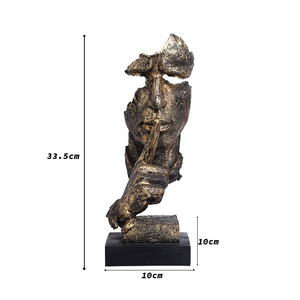 Adornos de artesanía creativos silenciosos, escultura abstracta dorada, decoración artesanal para sala de estar, Retro, europeo - Product Image 5