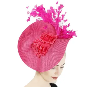 Bereit zu versenden 11 Farben Fascinator Hat Frauen Dressy Church Taufe Hochzeit Derby Hut Stirnband